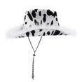 thumbnail image 3 of Sombrero de vaquera con tiara para mujer, accesorios para sombrero de fiesta estilo western, sombrero de vaquero para disfraz de discoteca, borde sin rematar en color vaca, 3 of 4