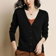 thumbnail image 5 of Long Sleeve Thin V-collar Knitted for Women Pure Color Cardigan Sweater Loose Coat Woman Gray, 5 of 6