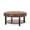 Espresso/Cognac, variant on Noble House Aldrich Faux Leather and Wood Tufted Round Ottoman with Open Shelf, Dark Brown and Espresso