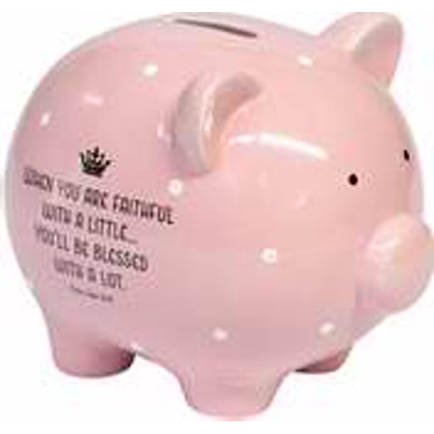 BankGod's Little Princess Piggy BankPink w/Polka Dots