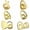 Gold, variant on 6 Pcs 18K Gold Plated Teeth Grillz Caps Vampire Fangs Top Tooth Single Grills for Your Teeth Hip Hop Accessory
