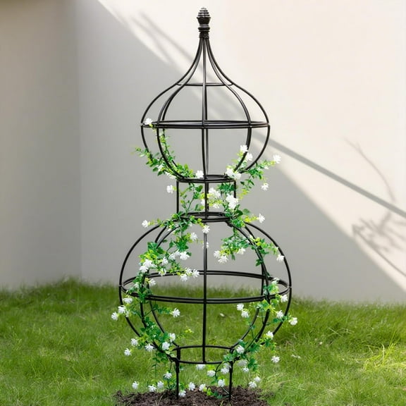 48.8"x17" Metal Obelisk Trellis for Climbing Plants | Unique Outdoor Support for Rose Bushes and Tall Vines | Durable & Weather-Resistant Garden Decor