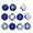 Blue/Silver, variant on 26-Count Multicolor Ball Shatterproof Christmas Ornaments, 3", by Holiday Time