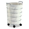 Laundry Basket w Canvas Bag in Chrome Plate