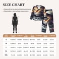 thumbnail image 4 of Lsque Astronaut Cat Pattern Long Sleeve Pajama Set for Women - Soft 2-Piece Sleepwear and Loungewear Set with Pockets, Comfy Nightwear-Large, 4 of 7