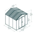 thumbnail image 5 of Palram - Canopia Rubicon 8' x 8' Polycarbonate/Aluminum Shed - Gray, 5 of 9