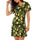 thumbnail image 2 of Disketp Lemon Fruits Flowers Leaves para Camisón Corto de Manga Corta para Mujeres, Camisón Cómodo con Escote Redondo, Bonito y Confortable, 2 of 6