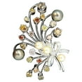 thumbnail image 1 of 6.00ct NATURAL FANCY COLOR YELLOW ORANGE BROWN PINK DIAMOND BROOCH &PEARL, 1 of 12