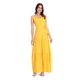 thumbnail image 1 of Mujer Verano Bohemio Floral Casual Abrigo Cuello en V Ruffle Cap Cinturón sin mangas A-line Dobladillo plisado Swing Midi Sun Dress, Amarillo, 2xl Feliz Sencillez, 1 of 5