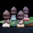 thumbnail image 4 of Ceramic Tea Little Monk Handmade Decor Ornament Pink, 4 of 7