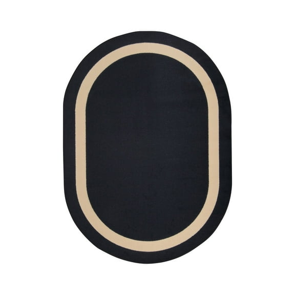Portrait 5'4" x 7'8" Oval Area Rug In Color Onyx-Color:Onyx,Material:Nylon
