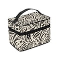 thumbnail image 4 of Handbag Travel Bag Cosmetic Bag 9×6.3×6.7in Multi-Function Bag Large Capacity For Camping Travel Family Travel Zebra Skin Print Style Saddlebrown_1, 4 of 6