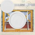 thumbnail image 3 of Ambesonne Nostalgic Place Mats Set of 4, Urban House in Town, Standard Size, Orange and Blue, 3 of 6