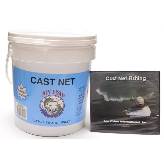 Joy Fish Bait Cast Net (3/8" Sq. Mesh) (CBTP, 12, Blue)