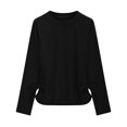 thumbnail image 6 of Annhoo Girls Long Sleeve T Shirts Cute Ruched Knot Side Tops Kids Spring Fashion Round Neck Blouses 3-13 Years, 6 of 8