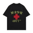 thumbnail image 2 of Mash 4077th Military Style T Shirt Black MASH 4077th Red Cross Print Casual Wear For Men And Women, 2 of 3