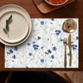 thumbnail image 4 of White Daisy Flower Pattern Summer Placemats Table Placemats Set Of 6-Linen Kitchen Washable Placemats Table Mats 11.8"x17.7" Non-Slip Heat Resistant, 4 of 5