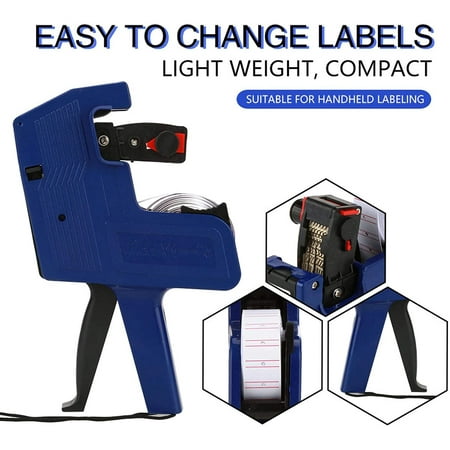 Digits Price tag Gun Label Maker Pricing Gun Kit MX-5500 Labeler Retail  Tool Include Labels & Ink Refill(Blue)