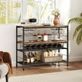 thumbnail image 5 of Costway 41" Wine Rack with 4 Glass Holders Wide Countertop Middle & Bottom Storage Shelves, 5 of 10