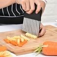 thumbnail image 6 of Limei Crinkle Cutter, French Fry Cutter Stainless Steel Knife,Wave Knife Suitable for Cutting Fruits and Vegetables, Kitchen Must Have Kid Knife for Potato Onion Carrot Sliced into Thin Slices, 6 of 6