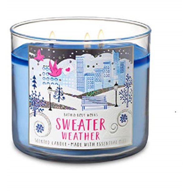Bath and Body Works Sweater Weather 3 Wick 14.5 oz Candle 2018