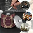 thumbnail image 4 of Yayeee Ashtray with Lid for Cigarette Smokeless Stainless Steel Home Ash Holder, Gold Abstract Pattern, 4 of 7