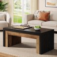 thumbnail image 4 of Tribesigns Rectangle Coffee Table for Living Room, Mid-Century Modern Coffee Table with Sturdy Base,Black & Walnut, 4 of 8