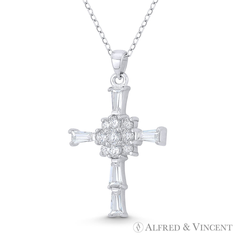 Rosicrucian Rose Cross CZ Crystal Pave 