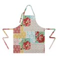 thumbnail image 2 of Pioneer Flower Floral Print Pattern Apron-Garden Aprons for Women with Pockets-Cotton Linen Waterproof Kitchen Cooking Gardening Aprons Adjustable for Kitchen,Cooking,BBQ and Salon 33x27 Inch, 2 of 7