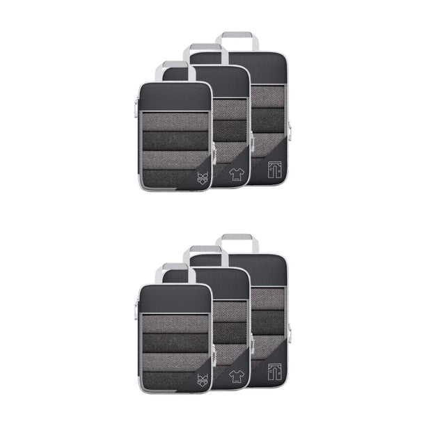Ounissouiy 3 paquetes/lote de equipaje limpio y ordenado con estos cubos de embalaje que ahorran espacio almacenamiento comprimido para maletas Negro 2Conjunto