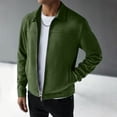 thumbnail image 6 of SEROYE Mens Faux Suede Jacket Zip Up Lapel Collared Solid Long Sleeve Casual Business Outerwear for Spring Fall (M, Army Green), 6 of 7