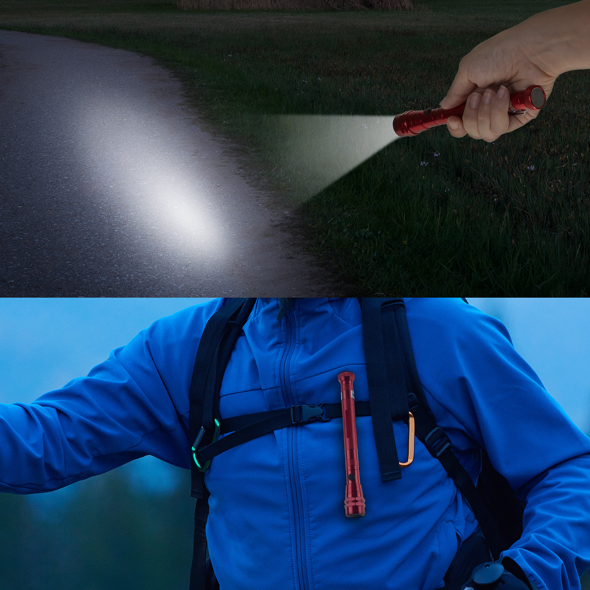 Magnetic Pocket LED Work Light with Flexible, Extendable Telescoping Flashlight, Dual Magnets, and Clip- Lasts Up to 100,000 Hours by Stalwart
