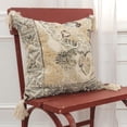 thumbnail image 2 of Rizzy Home Distress Printed With Recycled Yarn Accents Cotton Decorative Throw Pillow Cover, 20"x20", Blue/Tan, 2 of 5
