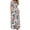 White, variant on Women's 3/4 Sleeve Gathered Waist Rose Floral Stretched Casual Maxi Dress with Hidden Side Pockets PINK L