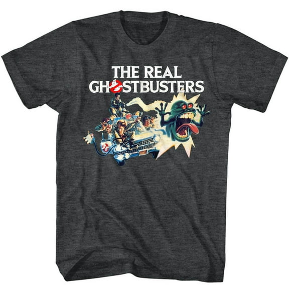Real Ghostbusters Car Chase Black T-Shirt