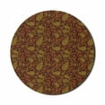 thumbnail image 1 of Paisley Mouse Pad for Computers, Oriental Damask Leaves Middle Age Ottoman Art Inspired Boho Design, Round Non-Slip Thick Rubber Modern Gaming Mousepad, 8" Round, Redwood and Amber, by Ambesonne, 1 of 2