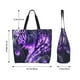 thumbnail image 5 of Disketp Purple Pattern White Tiger Bolsa Tote Estampada para Mujer, Bolso de Hombro y de Mano para Compras y Viajes, 5 of 8