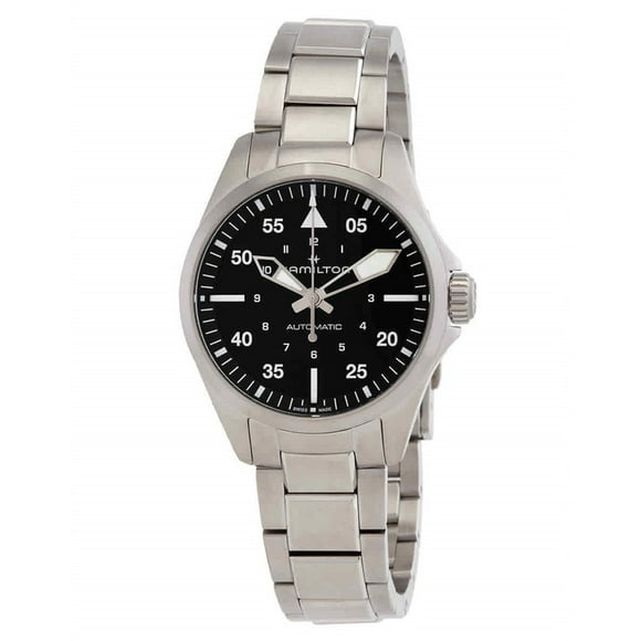 Hamilton Khaki Aviation Pilot Stainless Steel Black Dial Automatic H76215130 100M Men's Watch