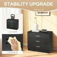 thumbnail image 5 of Syngar 3-Drawer Dresser, Modern Wooden Chest for Bedroom, Storage Cabinet of Drawers, Simple Home Furniture  for Storing Clothes & Cosmetics, Black, 5 of 7