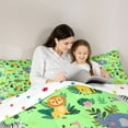 thumbnail image 5 of Manfei Flamingo Giraffe Zebra Queen Comforter Set,Tropical Botanical Monstera Leaf Bedding Sets,Cute Elephant Monkey Bedding Comforter Set For Kids,Ultra Soft Home Decor Reversible,3-Piece, 5 of 8