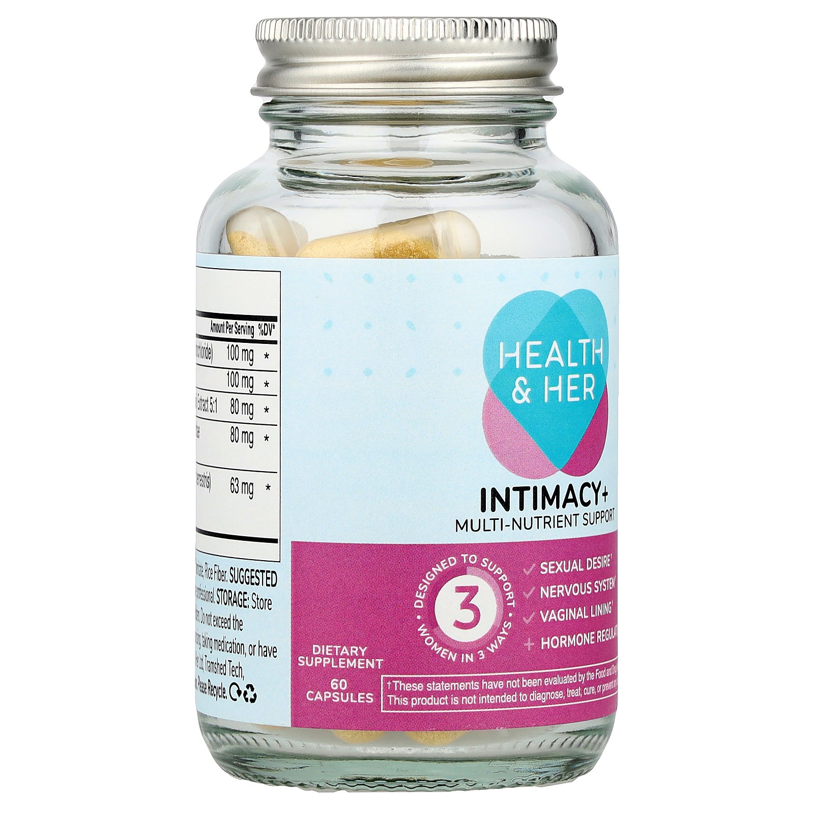 Health and Her Intimacy+, Multi-Nutrient Support, 60 Capsules
