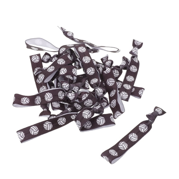 LOLIPPYY 20Pcs Decorative Hair Ties Black Elastic Ponytail Holders for Volleyball