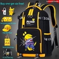 thumbnail image 1 of Mochila de Pokemon Pikachu con estampado de dibujos animados de Anime, mochila escolar para estudiantes con estuche de lápices, bolsas de libros para niños de alta capacidad, bolsa de viaje, regalo hola suerte unisex, 1 of 2