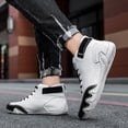 thumbnail image 2 of XIMIN Men's Casual Suede Lace Up Flats Ankle Boots Orthopedic Slip On Shoes Handmade High Top Boots Outdoor Lightweight Walking Sneakers Non-Slip Driving, 2 of 9