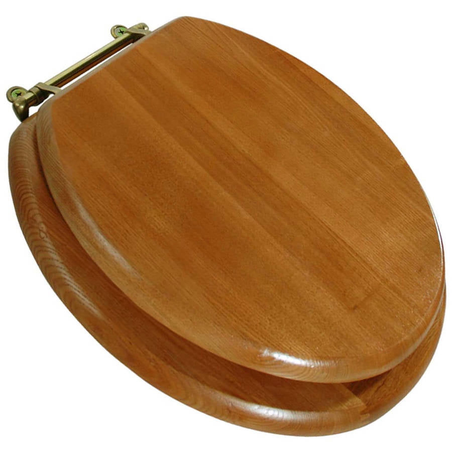 Burgundy Heavy duty Metal Hinges Round Wooden Toilet seats with Bamboo Design. 