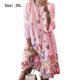 thumbnail image 3 of Qarigey Vestido Midi de manga larga estampado cuello gran columpio cintura alta ropa de mujer Vestidos Rosado 3L, 3 of 8