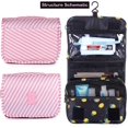 thumbnail image 3 of Neceser multifuncional, neceser portátil, impermeable, para colgar en el viaje, para mujeres y niñas (rosa y blanco), 3 of 4