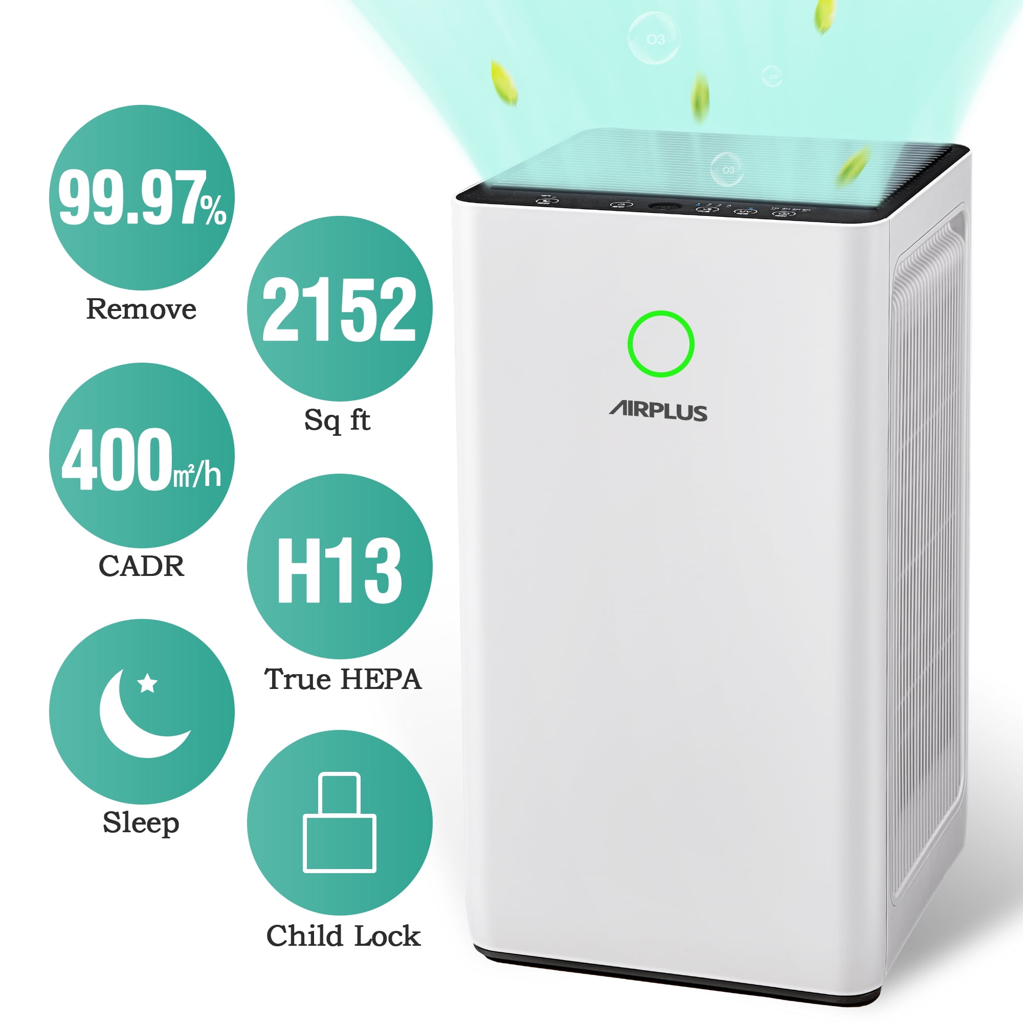 Airplus air purifier air purifiers for home large room 2152 sq ft h13