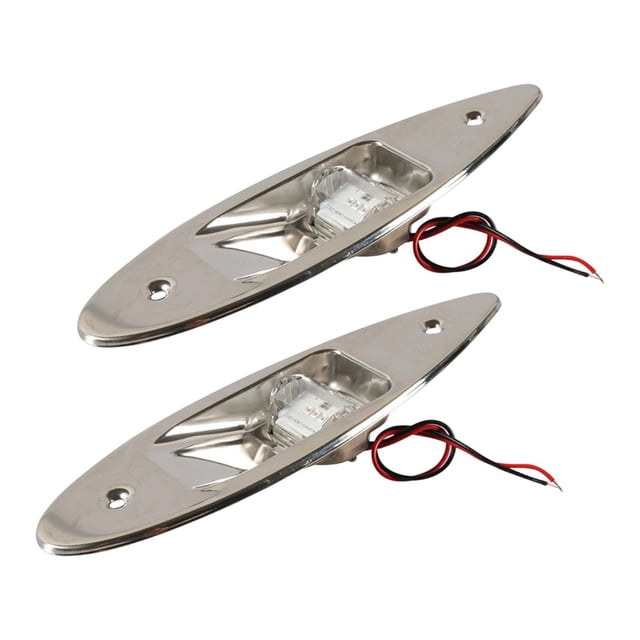 Terraxo 2x Lumière de Navigation Marine à LED Accessoire Acier Inoxydable Réparation Robuste Fournitures Professionnelles Lampe Indicateur Signal Lumière de Bateau