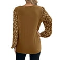 thumbnail image 5 of HUBERY Women Floral Printed Long Sleeve Crew Neck Solid Color Pullover Top, 5 of 7
